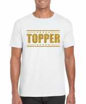 Toppers topper wit gouden glitters heren t-shirt