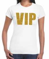Toppers vip goud glitter tekst wit dames t-shirt