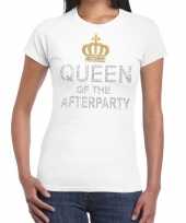 Toppers wit toppers queen of the afterparty glitter dames t-shirt