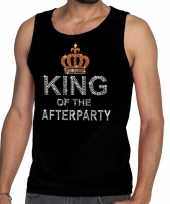 Toppers zwart toppers king of the afterparty glitter tanktop heren t-shirt