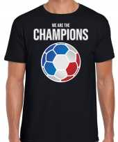 Tsjechie ek wk supporter we are the champions tsjechische voetbal zwart heren t-shirt