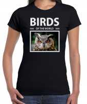 Uilen dieren foto birds of the world zwart dames t shirt
