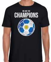 Uruguay wk supporter we are the champions uruguayaanse voetbal zwart heren t-shirt