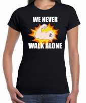 We never walk alone crisis zwart dames t-shirt