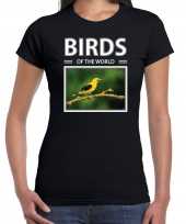 Wielewaal vogels dieren foto birds of the world zwart dames t shirt