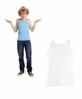 Wit mouwloos kinderen t-shirt