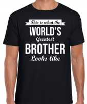 Worlds greatest brother broer cadeau zwart heren t-shirt