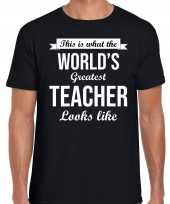 Worlds greatest teacher leraren cadeau zwart heren t-shirt