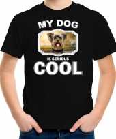 Yorkshire terrier honden my dog is serious cool zwart kinderen t-shirt 10256718