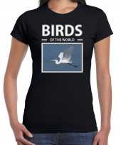 Zilverreigers dieren foto birds of the world zwart dames t shirt