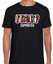 Zwart italy italie supporter ek wk heren t-shirt