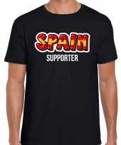 Zwart spain spanje supporter ek wk heren t-shirt