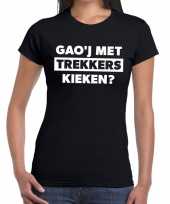 Zwarte cross gaoj trekkers kieken festival dames t-shirt